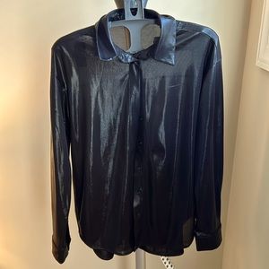 Anthropologie Collard Black Metallic Shirt